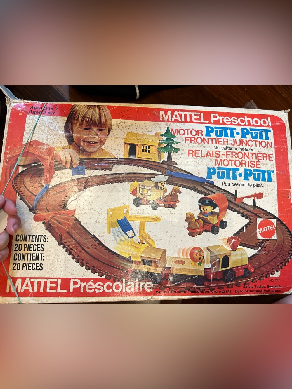 Vintage Mattel Preschool Motor Putt-Putt Frontier Junction Train Playset 1973
